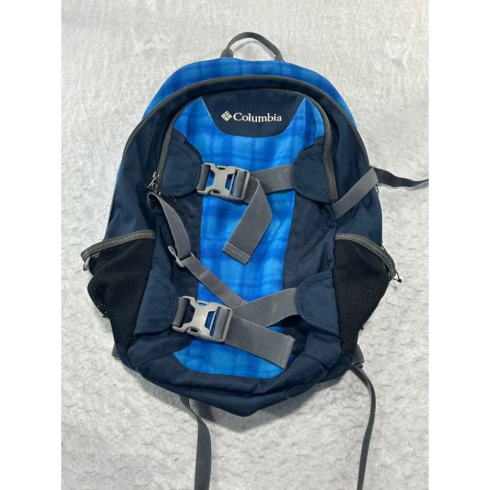 Columbia Blue Navy Hiking Backpack Daypack Adjustable Straps Buckles